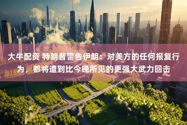 大牛配资 特朗普警告伊朗：对美方的任何报复行为，都将遭到比今晚所见的更强大武力回击