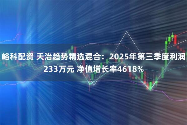 峪科配资 天治趋势精选混合：2025年第三季度利润233万元 净值增长率4618%